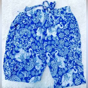Sale 🎉Blue Harem jogger Button And tie waist Elephant Pants